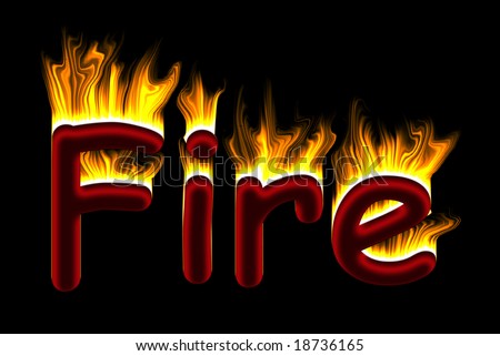 Fire In Words With Flames Stock Photo 18736165 : Shutterstock