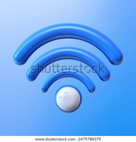 WiFi sign 3D style Vector illustration. Wi fi icon.Symbol of wireless. Wi fi signal for web, mobile phone, computer. Sign of internet