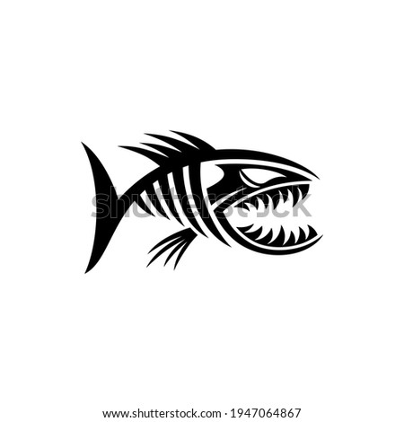 Piranha logo design, vector illustration