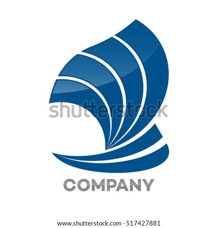 Blue Sail Logo Stock Vector 517427881 : Shutterstock