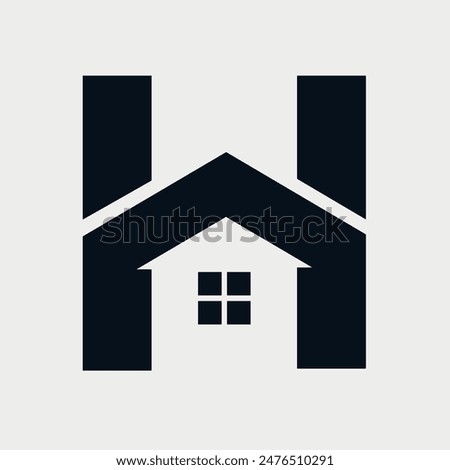 Initial Letter H Home House logo design. Real Estate design concept alphabet font. Vector Illustration.