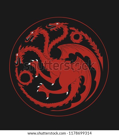 Heraldic symbol of house Targaren from game of thrones - High quality redrawn stock vector