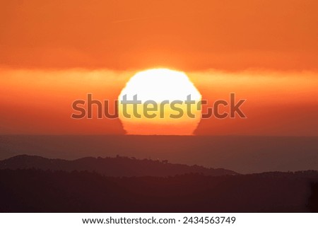 Similar – Image, Stock Photo Big beautiful sunset Sun. Good evening weather. Sky with shades of yellow, red, pink and orange color.