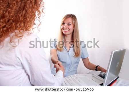Businesswoman consulting a partner