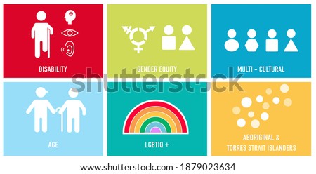 Inclusion and diversity infographic vector set