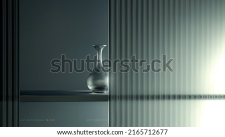 Realistic moody podium, platform or product placement scene with elegant textured glass vector