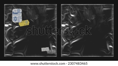 Plastic sleeve or wrap with fingerprints texture overlay for album cover realistic vector