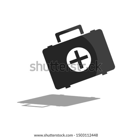 Physician or doctor bag or briefcase icon. first aid box. Flat. isolated on white background. 