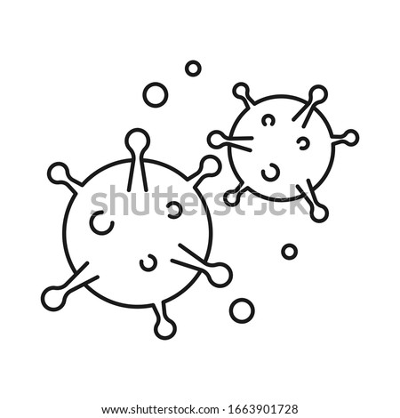 Virus line icon. Outline thin line flat illustration. Isolated. 