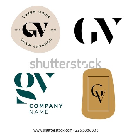 Initial Letter GV Logo Design vector Template