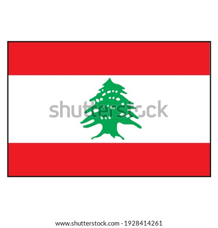 Lebanon Flag Rectangle Vector on isolated white for Middle East push button concepts.