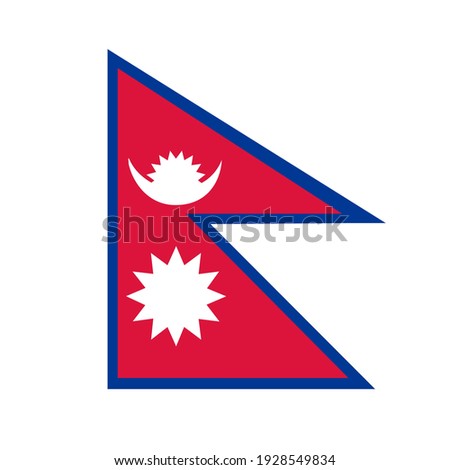 Nepal Flag proportional triangle flag vector, asian concepts