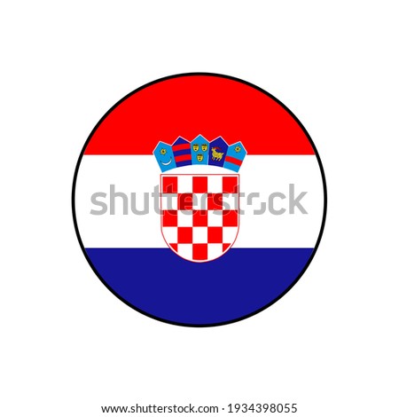  Republic of Croatia flag in circle push button vector with accurate colors, European concepts.