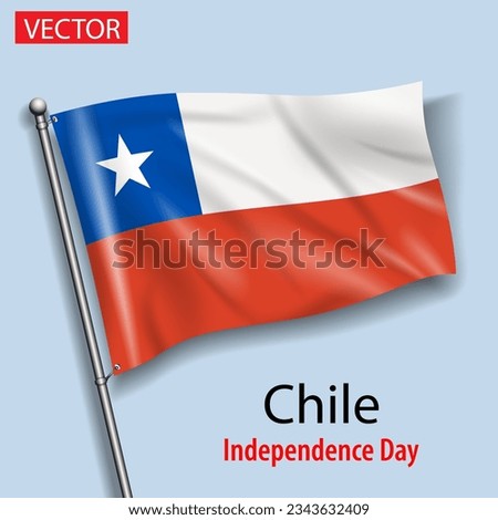 Chile flag national independence day vector flags in America 