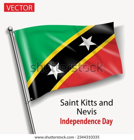 Saint Kitts and Nevis flag national independence day vector flags in America 