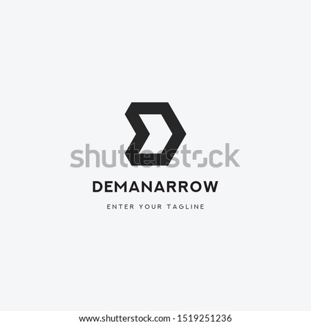 logo letter d arrow, creative design icon letter d with icon arrow.