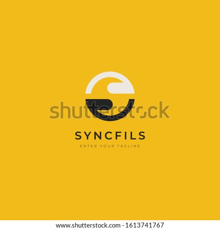 black and white synch logo with a unique design