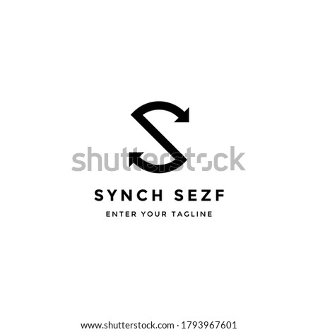 letter S Synch logo with a unique monogram design