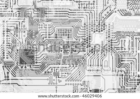Circuit board industrial electronic monochrome graphical background