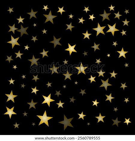 Gold flying stars confetti magic holiday frame