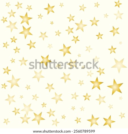 Gold flying stars confetti magic holiday frame