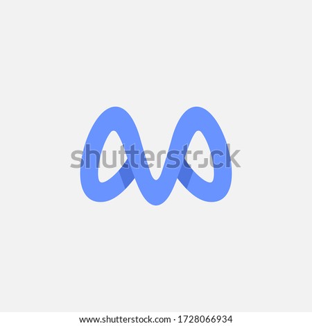 The letter M   Mobius strip vector logo.