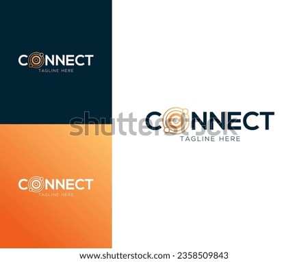 Connect wordmark logo design vector illustration