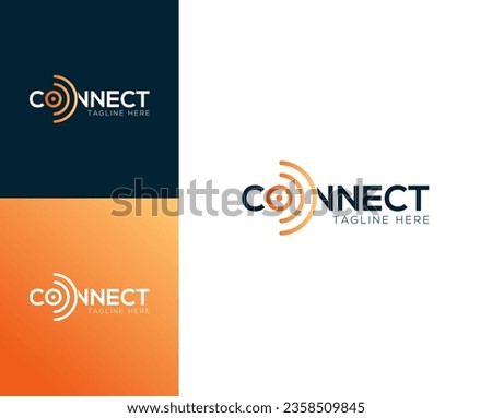 Connect wordmark logo design vector illustration