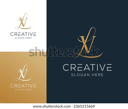 Initial letter VL, LV logo design vector illustration