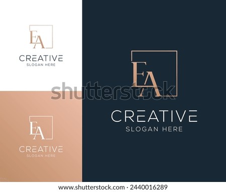 Initial letter EA AE logo design vector illustration