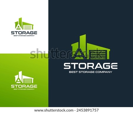 Letter A with self storage logo design template