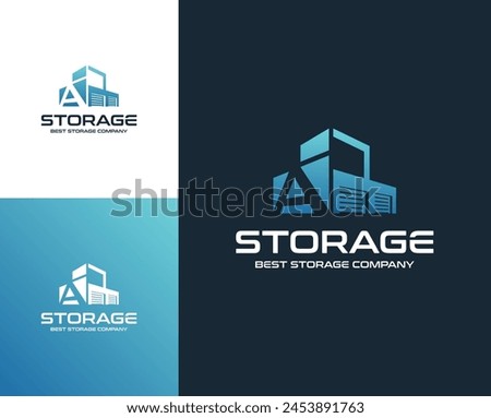 Letter A with self storage logo design template