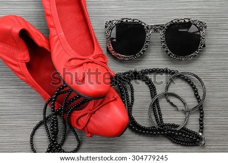 Women accessories, Still life of fashion woman. Overhead of essentials fashion woman objects.