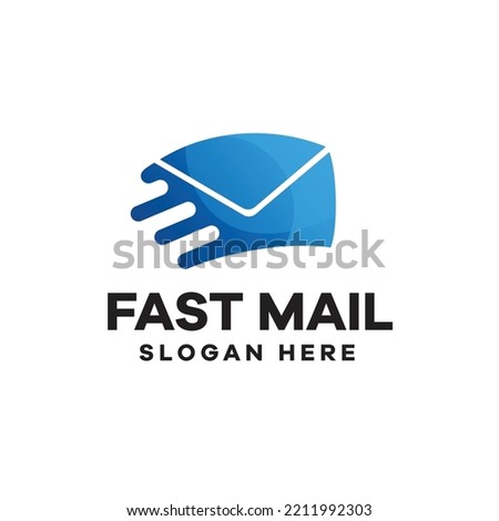 Fast Mail Gradient Logo Message Design