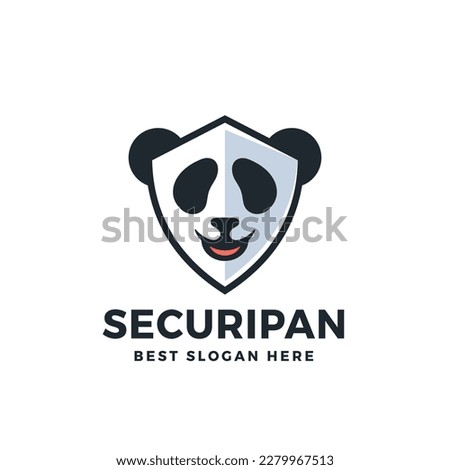 Security Panda Logo Vector Icon Illustration