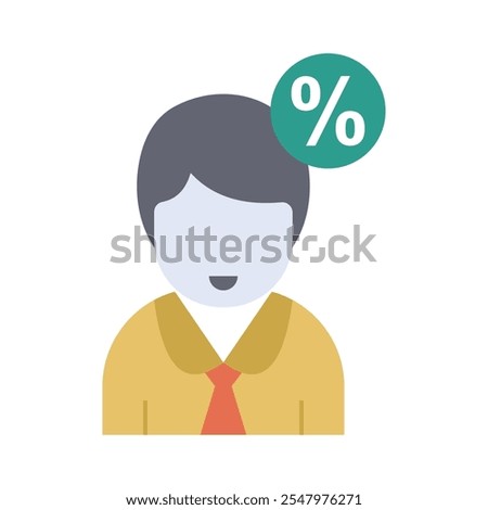 Man icon , tax and investor person isolated on transparent background. Minimalist vector illustration.