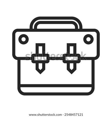 Briefcase outline icons, minimalist vector illustration and transparent graphic element. Isolated on white background