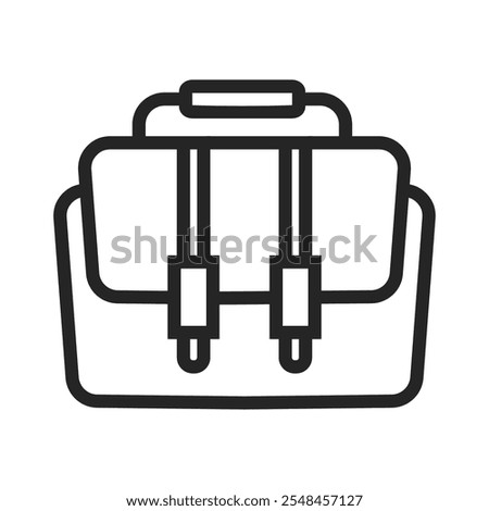 Briefcase outline icons, minimalist vector illustration and transparent graphic element. Isolated on white background