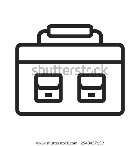 Briefcase outline icons, minimalist vector illustration and transparent graphic element. Isolated on white background