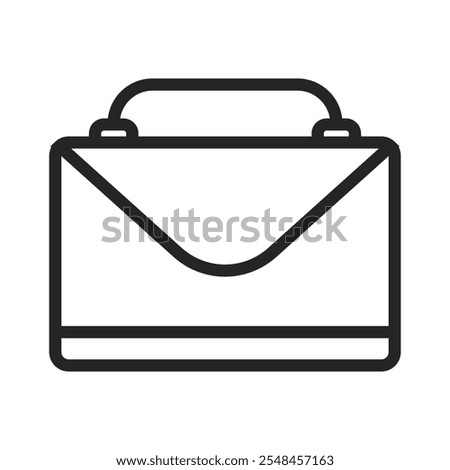 Briefcase outline icons, minimalist vector illustration and transparent graphic element. Isolated on white background