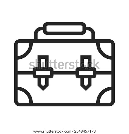 Briefcase outline icons, minimalist vector illustration and transparent graphic element. Isolated on white background