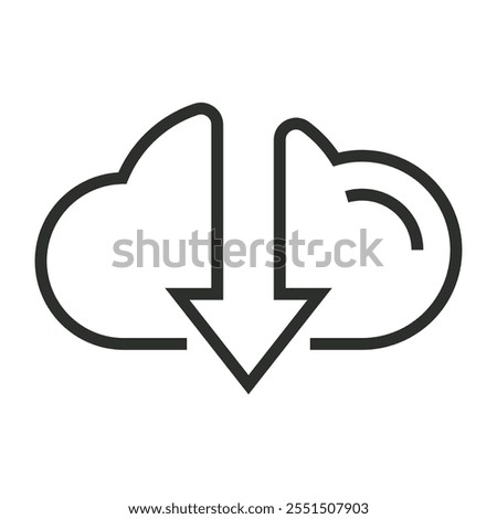 Download cloud arrow arrow outline icon, editable vector illustration and transparent graphic element. Isolated on white background	