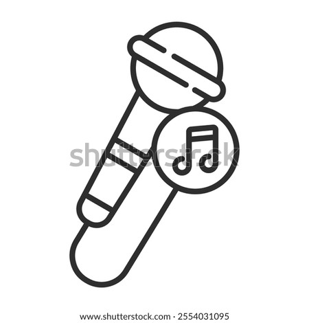 Mic outline icon, editable vector illustration and transparent graphic element. Isolated on white background