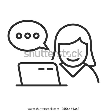 Online conference icon, Online meeting symbol outline icon, editable vector illustration and transparent graphic element. Isolated on white background