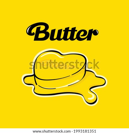 butter melt with text vector design