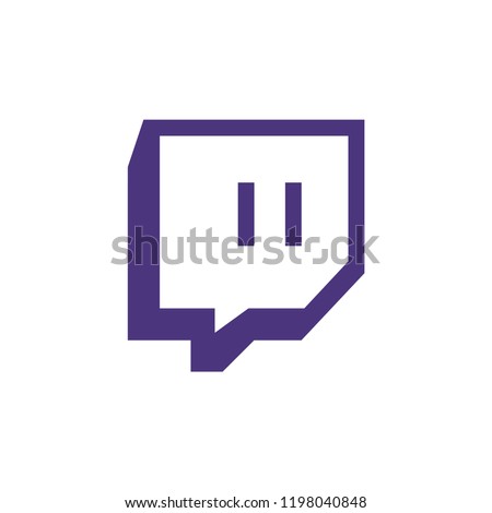 Twitch  icon,twitch.tv logo sign isolated on white background,streaming app illustration for graphics,web design,mobile,desktop apps