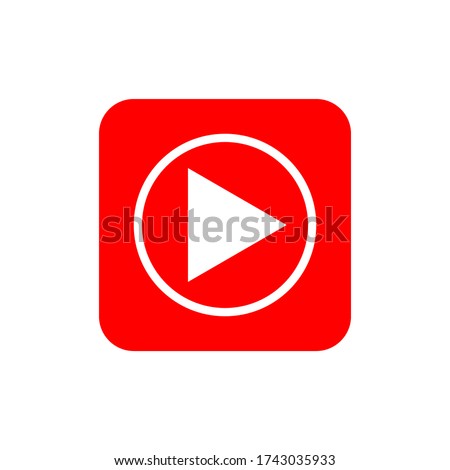 YouTube Music logo. Red play icon illustration