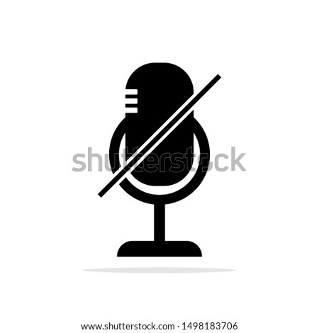 Microphone With Slash Interface Symbol For Mute Audio free icon