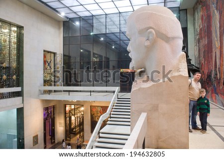 Moscow, Russia - may 4, 2013: Monument Century I. Lenin in the interior of the Central Museum of Armed Forces, Moscow.