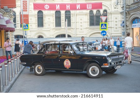 MOSCOW, RUSSIA - July 26, 2014:  Soviet black car GAZ-24 \